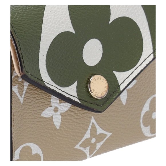 Louis Vuitton M67640 Monogram Giant Portefeuille Zoe Khaki Trifold Wallet w Box - Picture 7 of 16